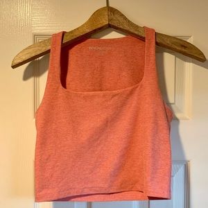 Beyond Yoga Space Dye Square Neck Crop Tank In Cherry Blossom Heather